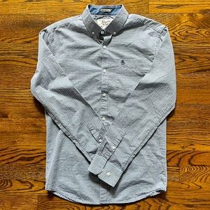 Men’s Penguin by Munsingwear Heritage Slim Fit Gray Casual Dress Shirt SMALL
